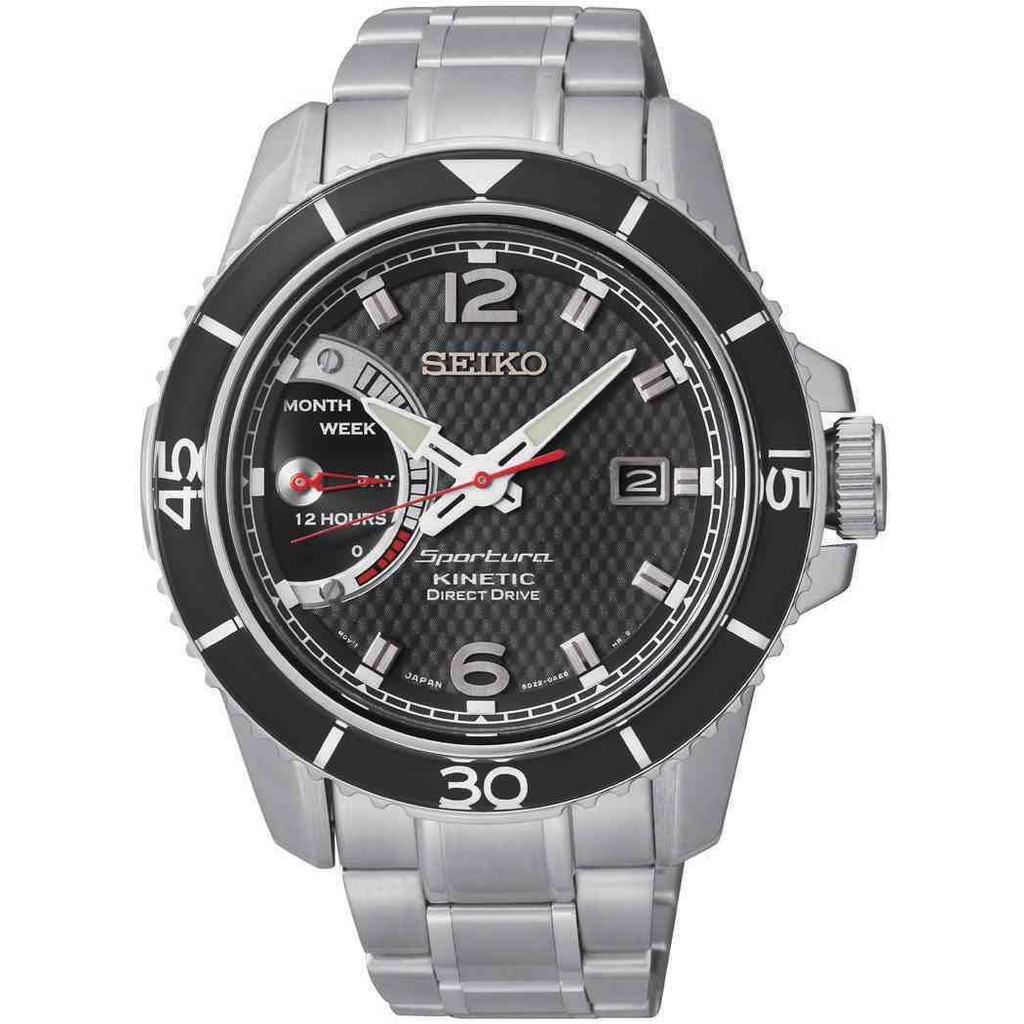 Seiko Sportura Kinetic Direct Drive Black Dial Stainless Steel SRG019 |  Shopee Malaysia