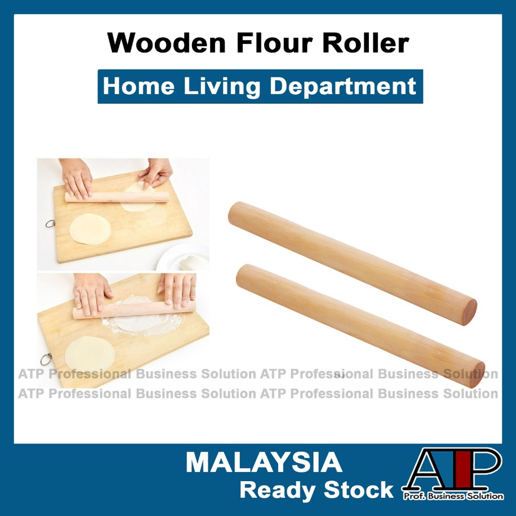 Pantry Kayu Bergulir Tepung Solid Wood Rolling Pin Non Stick Untuk Kek Doh Pastri Dekorasi