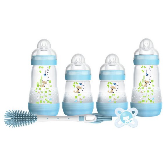 mam newborn feeding set blue