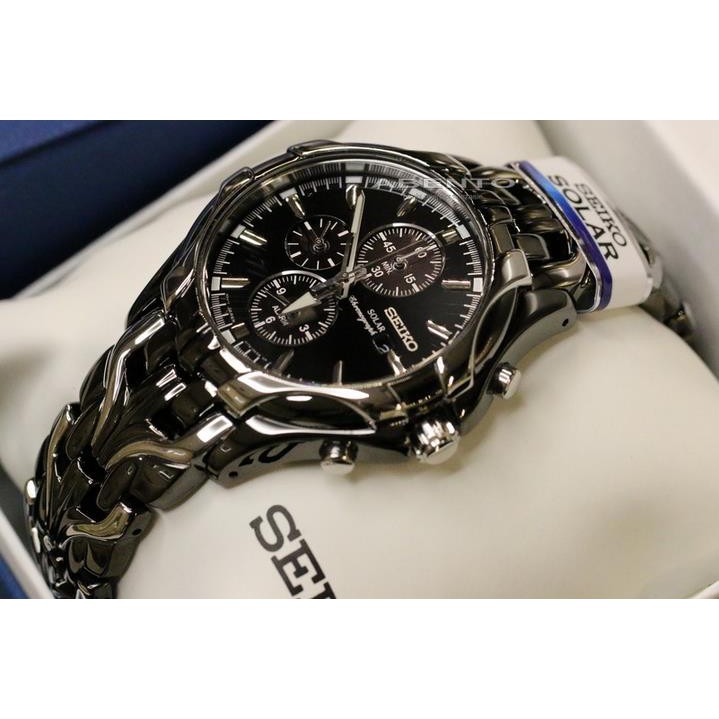 seiko chronograph black dial men's watch