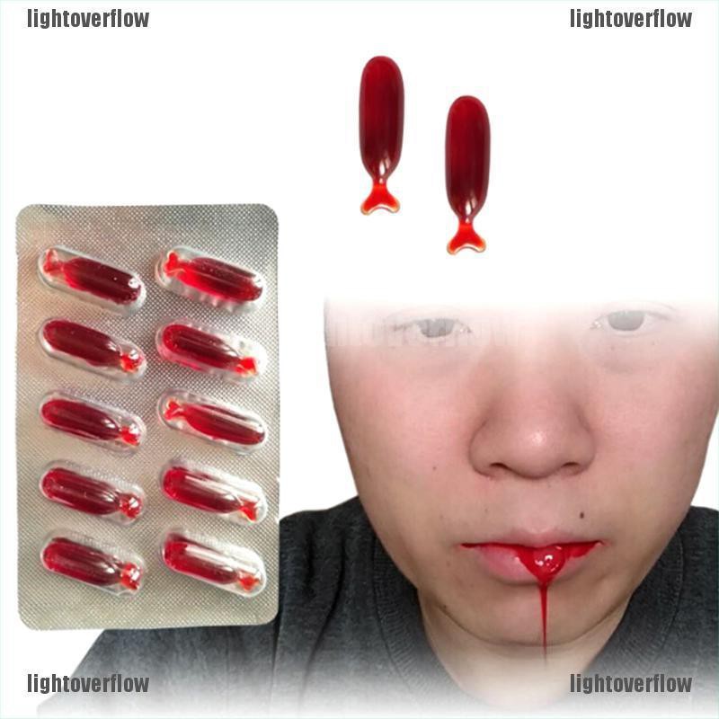 Light Over 10pcs Fake Blood Pill Vampire Toy Capsules Horror Funny Toy Halloween Prank Toy Shopee Malaysia - fake blood 2 roblox