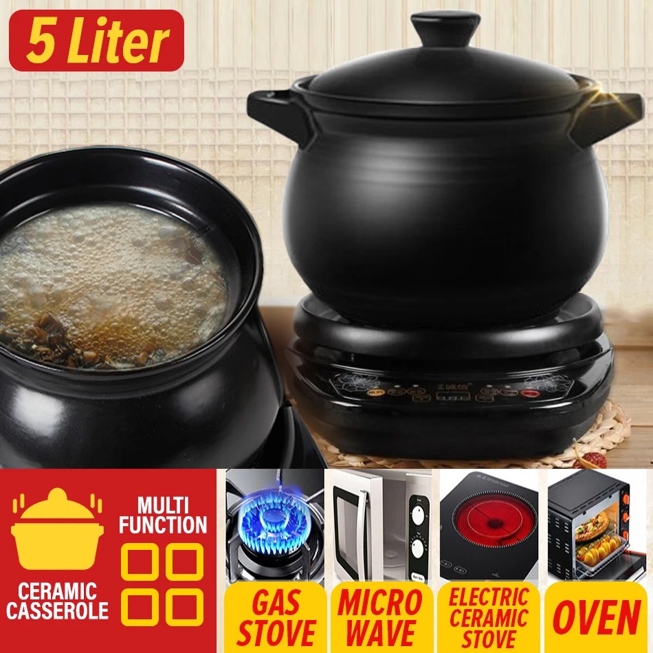 Chiaw77 [ 5L ] Multifunction Electric Ceramic Health Pot / Periuk Seramik Pelbagai Guna / 5L 养生煲(煎药壶)