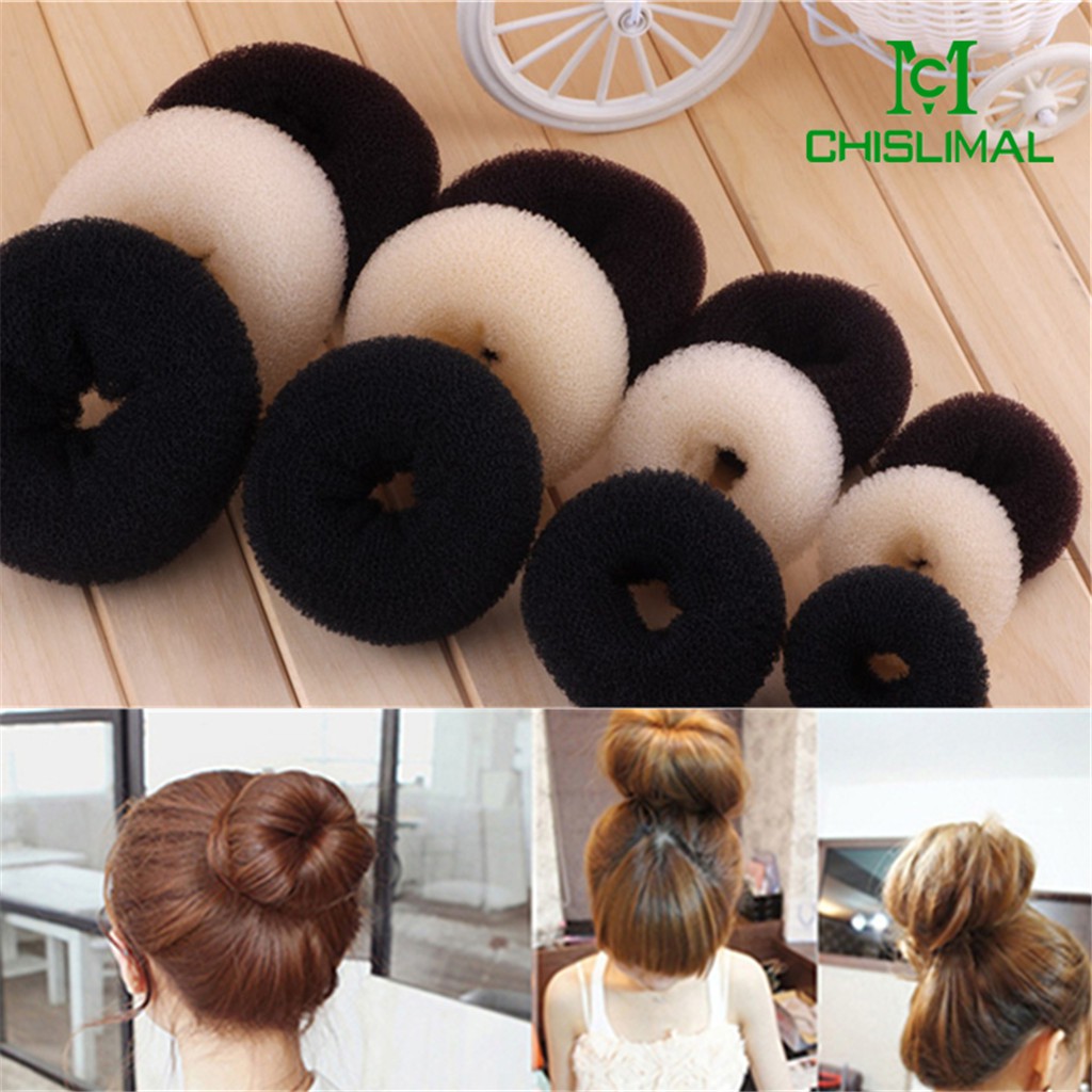 4pcs Set Hot Bun Wraps Black Brown Blonde Large Hair Bun Donut