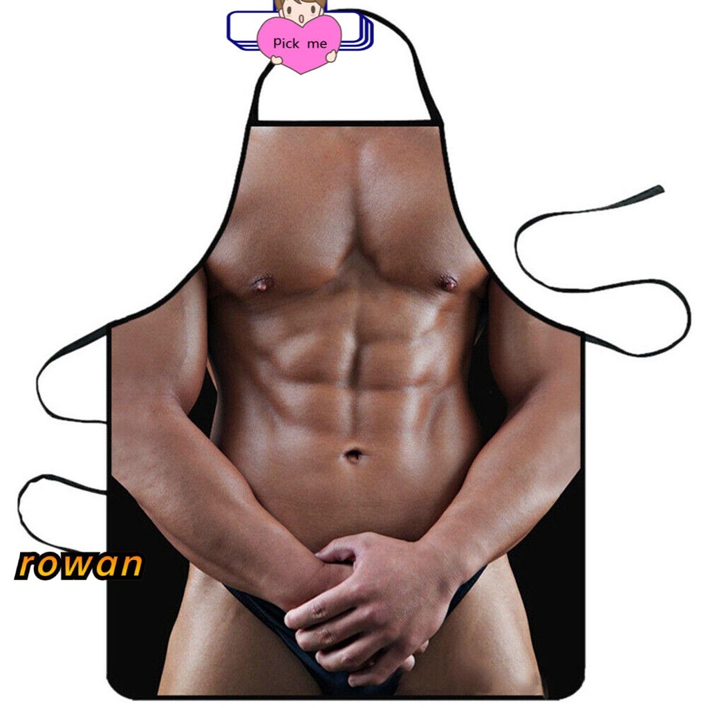 ROW Creative Muscle Men Baking Apron Party Costume Sexy Men Bib Gift Cooking Kitchen Novelty Funny BBQ Chef