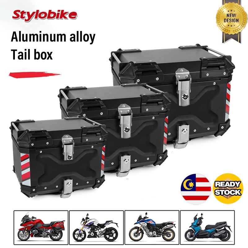 Top Box Aluminium Motorcycle 45L 55L 65L With Universal Base Plate