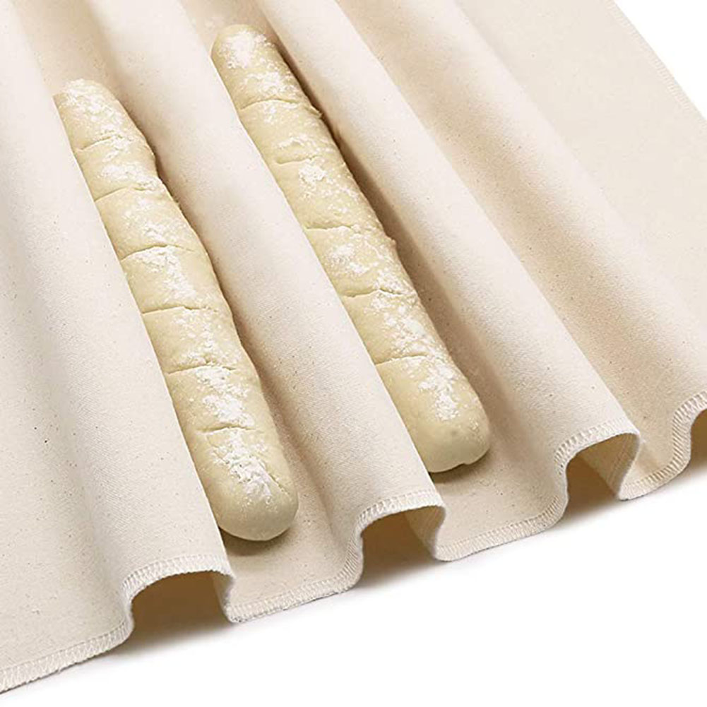 Zhehao 2 Pieces Bakers Cloth Bakers Couche Pure Cotton Heavy Duty Proofing Cloth for Baking French Baguette Loaves 18 x 15 Inch 