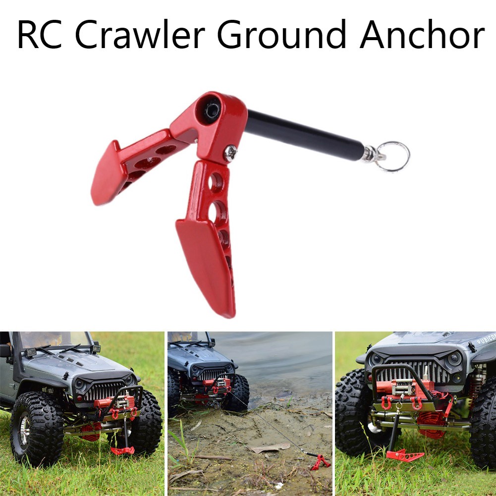 RC Crawler Metal Foldable Winch Earth Ground Anchor Hook Decoration for