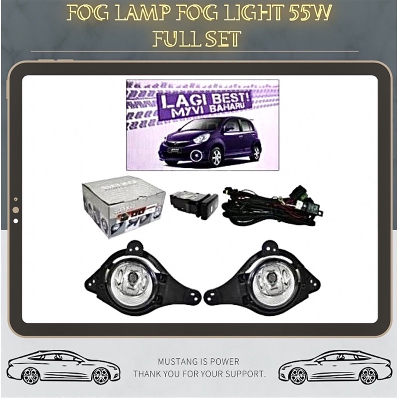 [ FREE BULB 2PCS ] PERODUA MYVI LAGI BEST ICON FOG LAMP FOG LIGHT 55W
