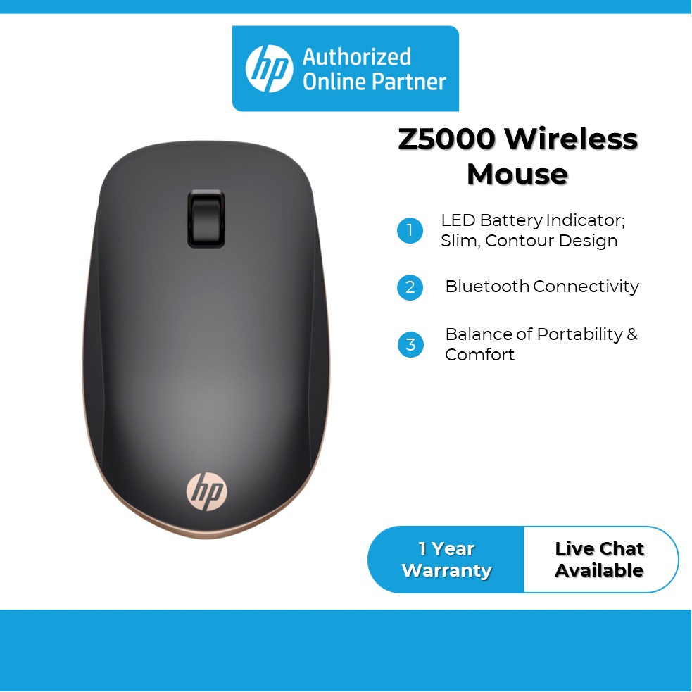 HP Bluetooth Mouse Z5000 Dark Ash Silver Wireless Mouse Bluetooth