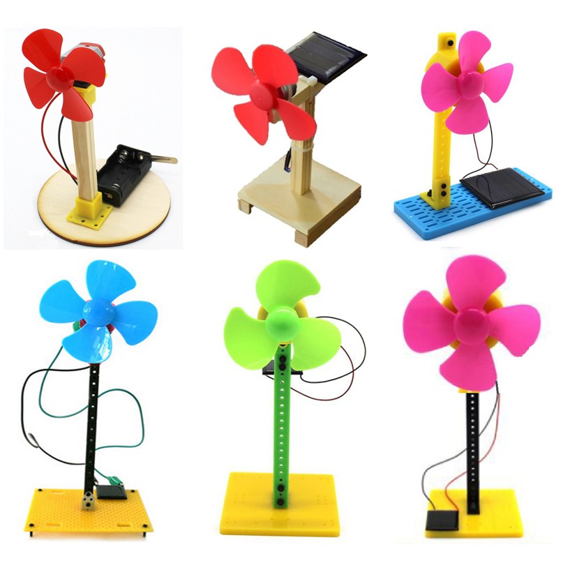 [Ready Stock in KL] STEM DIY Wooden Fan Model Kit, Solar Power or Battery Operated Fan Assemble Science Experiment