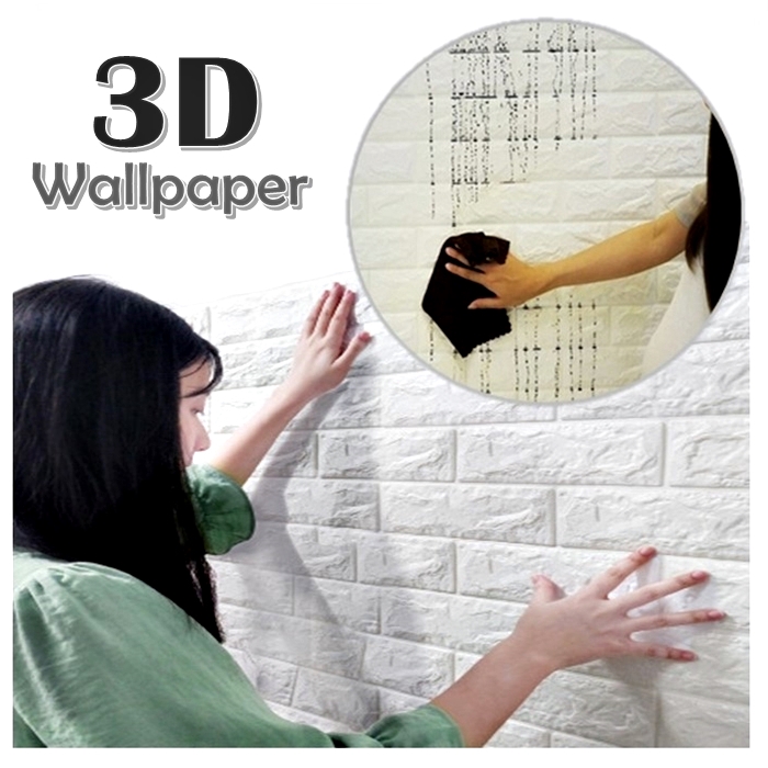 3D Wallpaper DIY Wall Decor Embossed Brick Stone Shopee Malaysia
