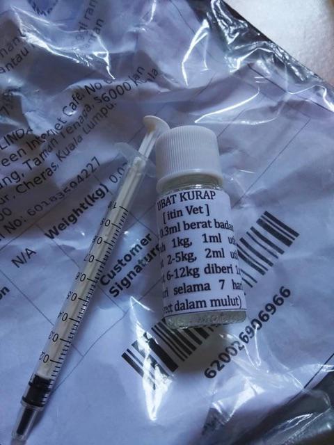 ITIN VET UBAT KURAP KUCING CECAIR 10ML ( FREE SYRINGE 