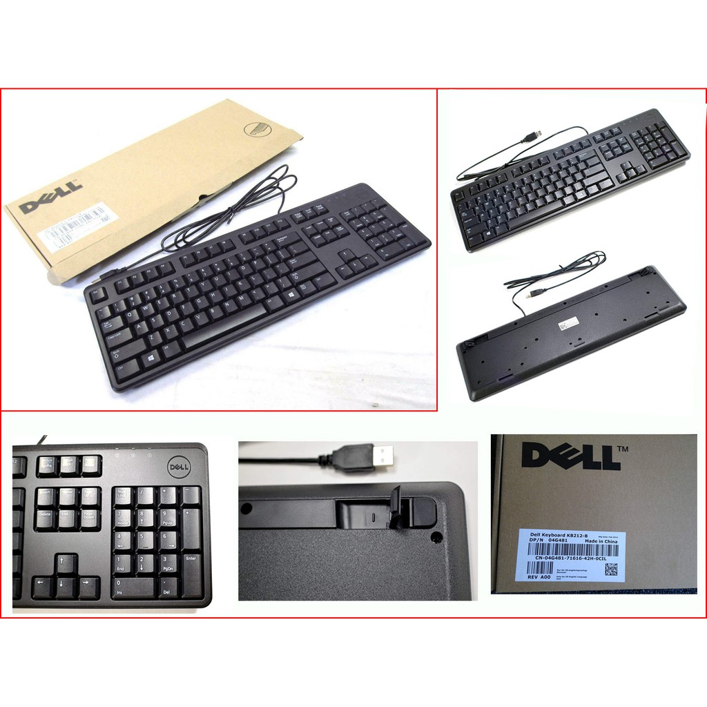 Original Dell KB212 KB212-B 04G481 External USB Wired Slim Keyboard US ...