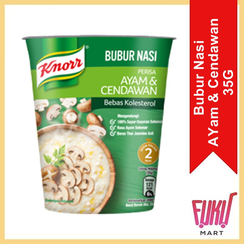 Knorr Bubur Nasi Ayam And Cendawan Cup Porridge Chicken And Mushroom 35g