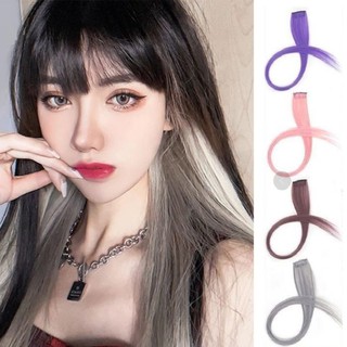 【Ready stock】Women Cuttable Colorful Seamless Wig Piece Long Straight Hair with Clip Hair Extension Piece
