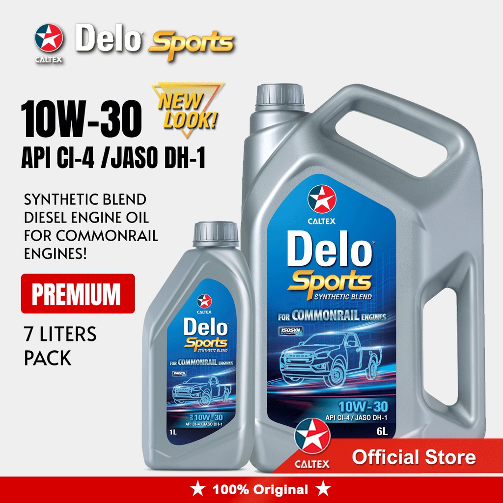 CALTEX Delo Sports Synthetic Blend SAE 10W30 API CI4 Semi Synthetic Diesel Engine Oil (6 + 1L