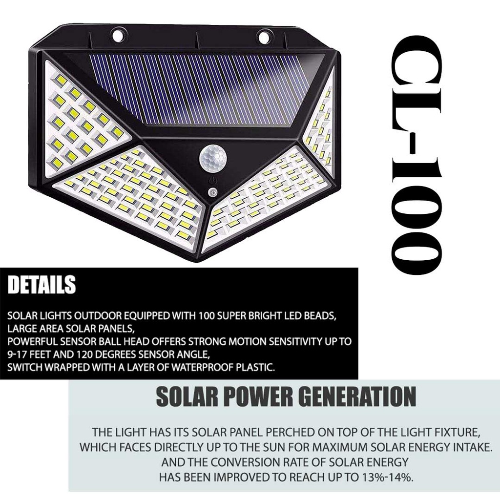 🌹[Local Seller]  CL-100/20/30/40LED SOLAR INTERACTION WALL LIGHT 1800mAH SENSOR MOTION WATERPROO
