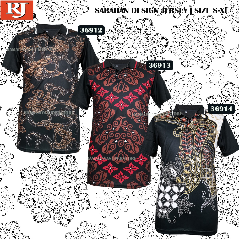 HOT Ready Stock!! Unisex Baju Batik Jersey Traditional Etnik Sabah Sarawak - Collar | Size S-XL