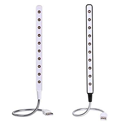 10 LED Bright Flexible USB Light Office Desk Laptop Notebook Computer Study Work