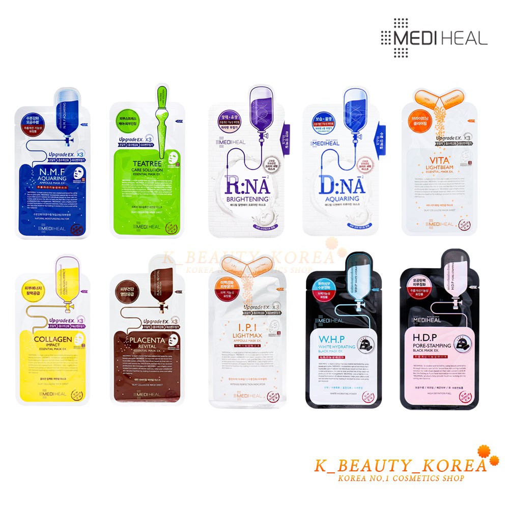 [MEDIHEAL] Mask Sheet / Mask Pack 100 original 10 types Shopee Malaysia