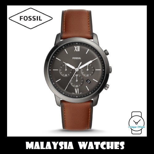 fossil neutra chronograph amber leather watch