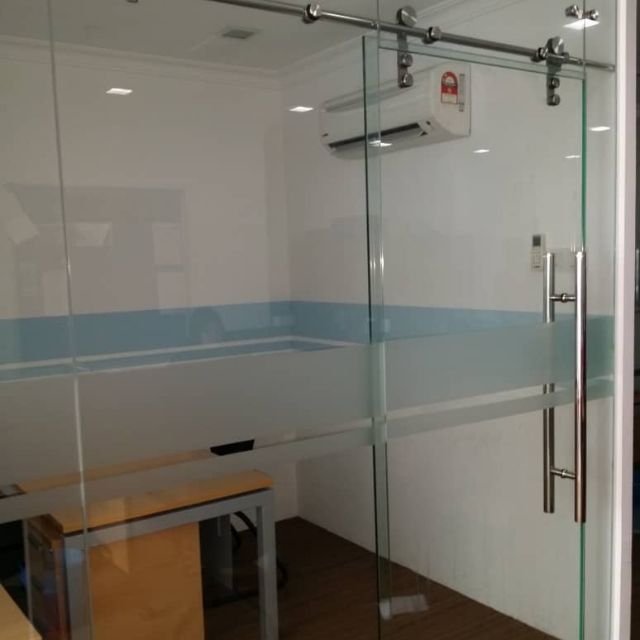  Pintu bilik  air kaca pintu  pejabat kaca sliding door 