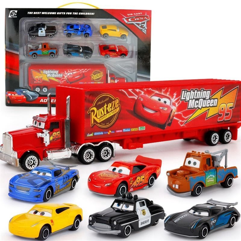 Disney Pixar Cars 3 Lightning McQueen Jackson Storm Mack Uncle Truck Diecast Metal Car Model Boy's Toy Gift