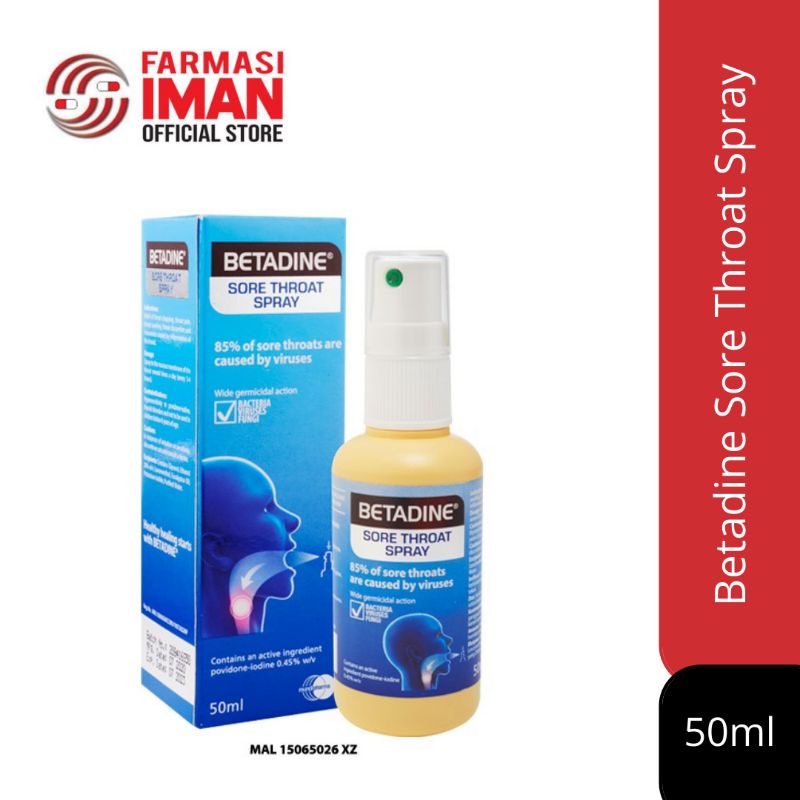 Semburan Sakit Tekak BETADINE Sore Throat Spray 50ml (EXP2/25