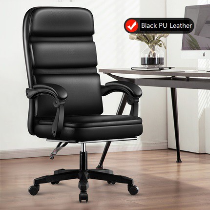 Black Hitam Office Chair Kerusi Pejabat Home Study Work House Manager ...