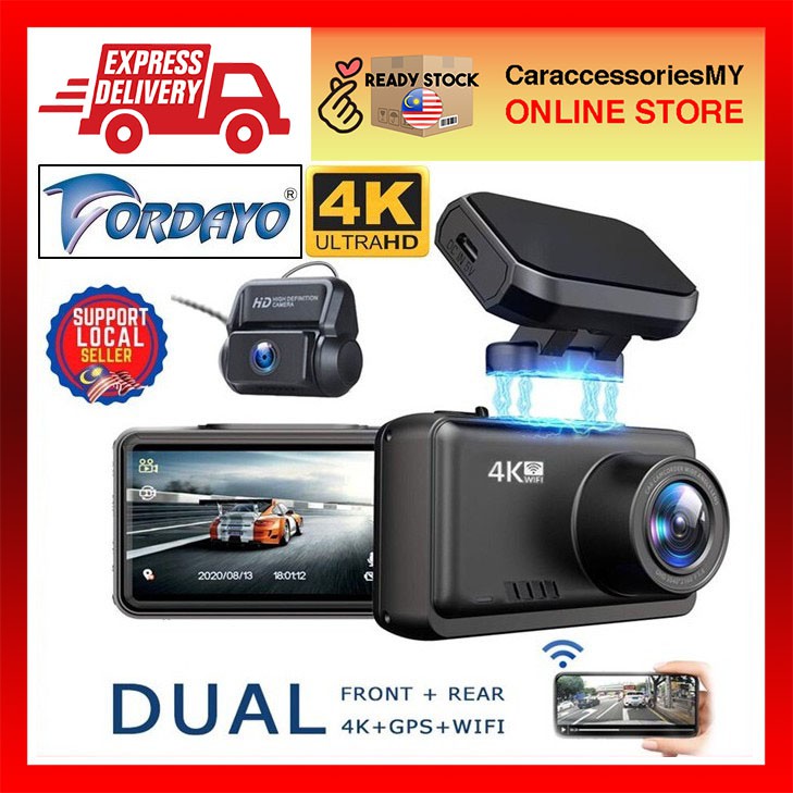 Ultra HD 4K 3840 X 2160P Car Dash Cams DVR Camera Recorder Super Night Vision WiFi GPS
