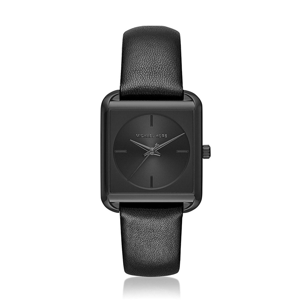 black leather michael kors watch