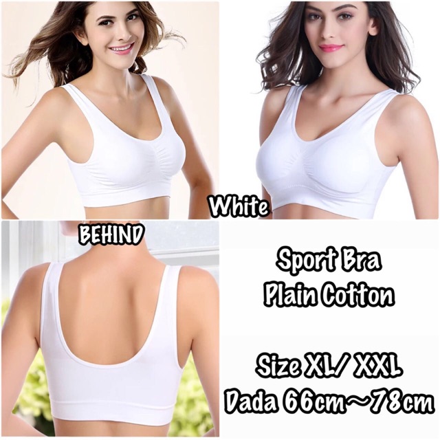 white cotton sports bra