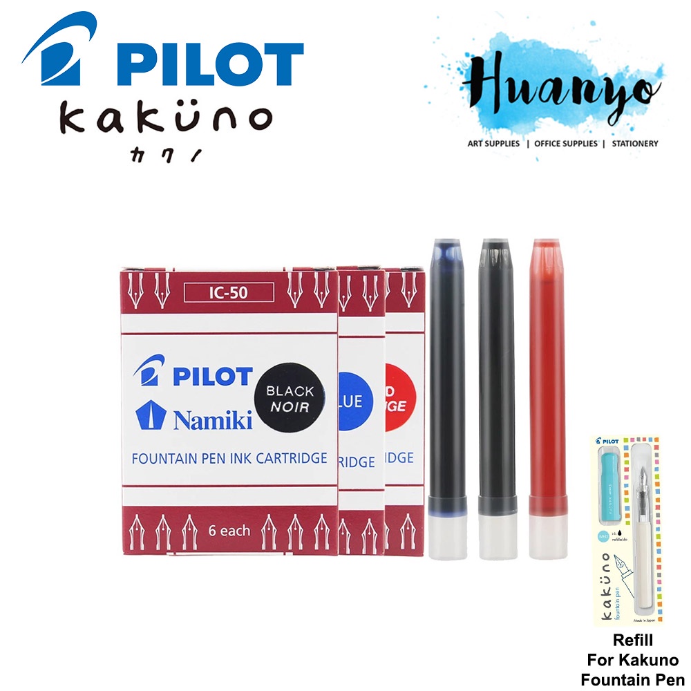 Authentic Pilot Namiki IC-50 Fountain Pen Ink Cartridge 6 pcs/box Blue/Black/Red 