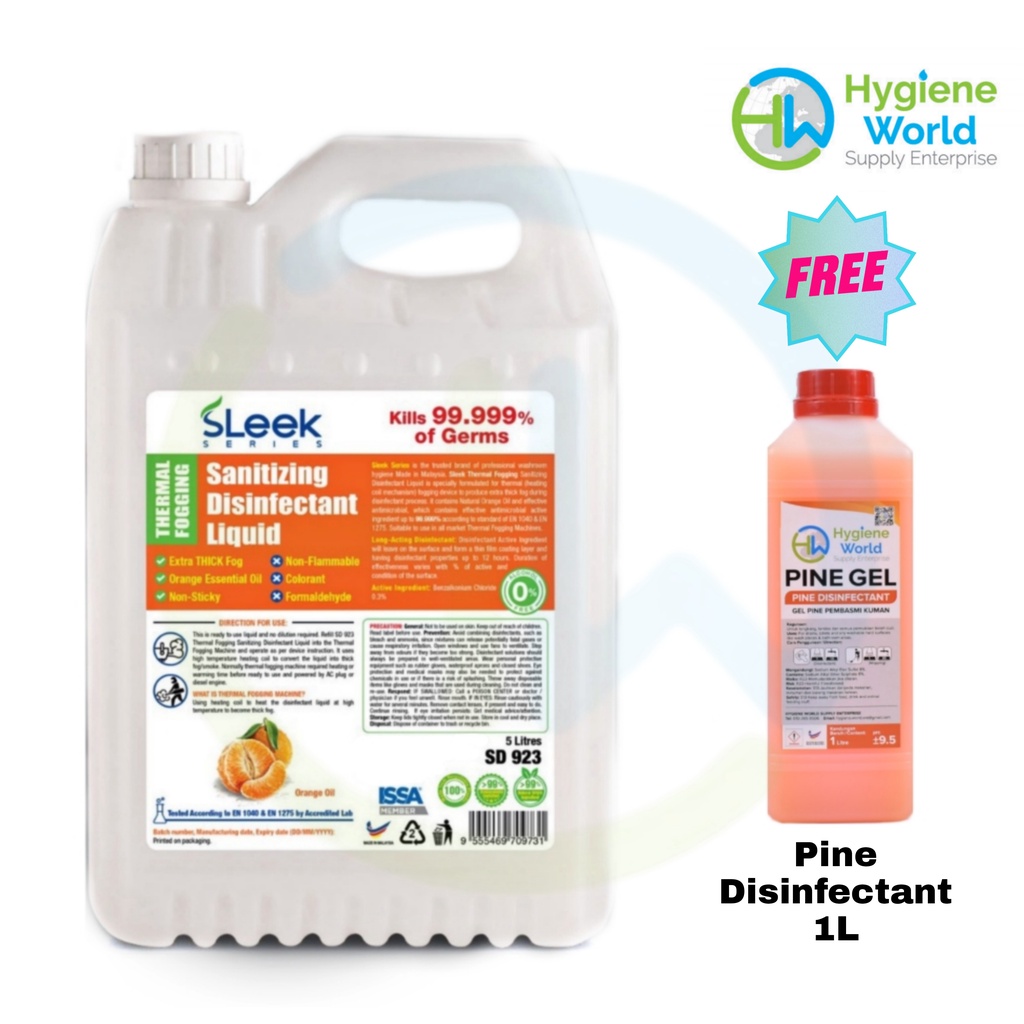 Sleek Thermal Fogging Sanitizing & Disinfectant Liquid 5L + FREE GIFT