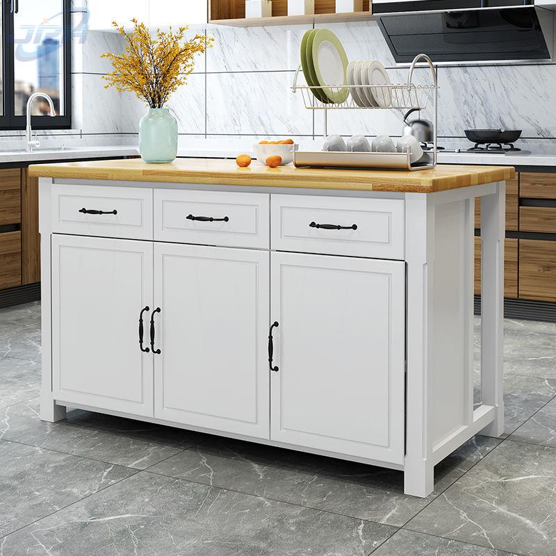 Kitchen island table, cooking table, solid wood console, baking table