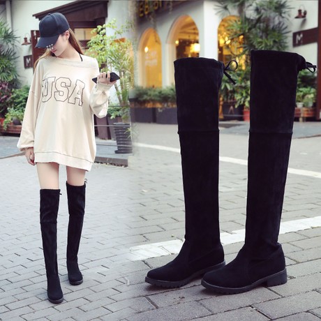 over the knee boots medium heel