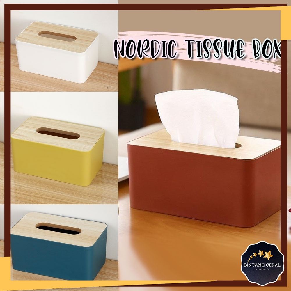 BC Wooden Modern Tissue Box Holder Storage Napkin Remote Living Room ...