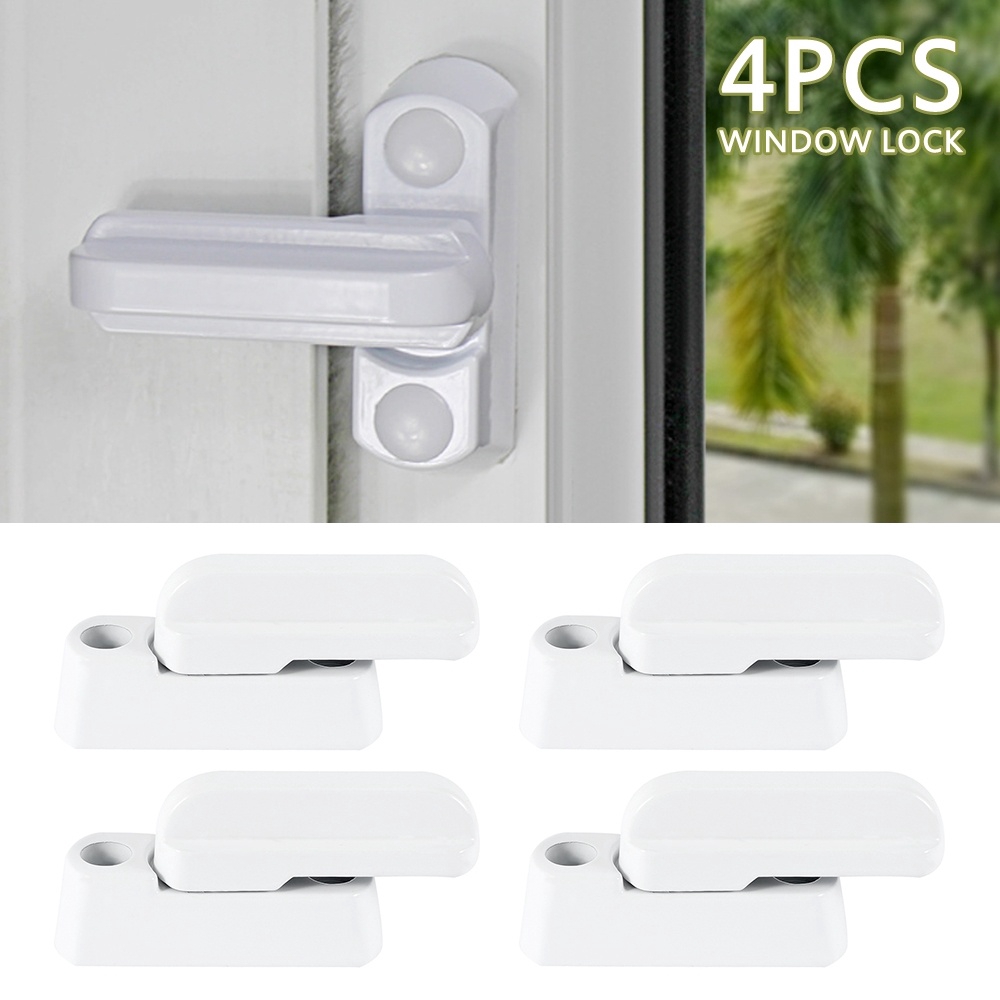 4pcs Metal T Lock Child Safe Security Window Door Sash Lock Home