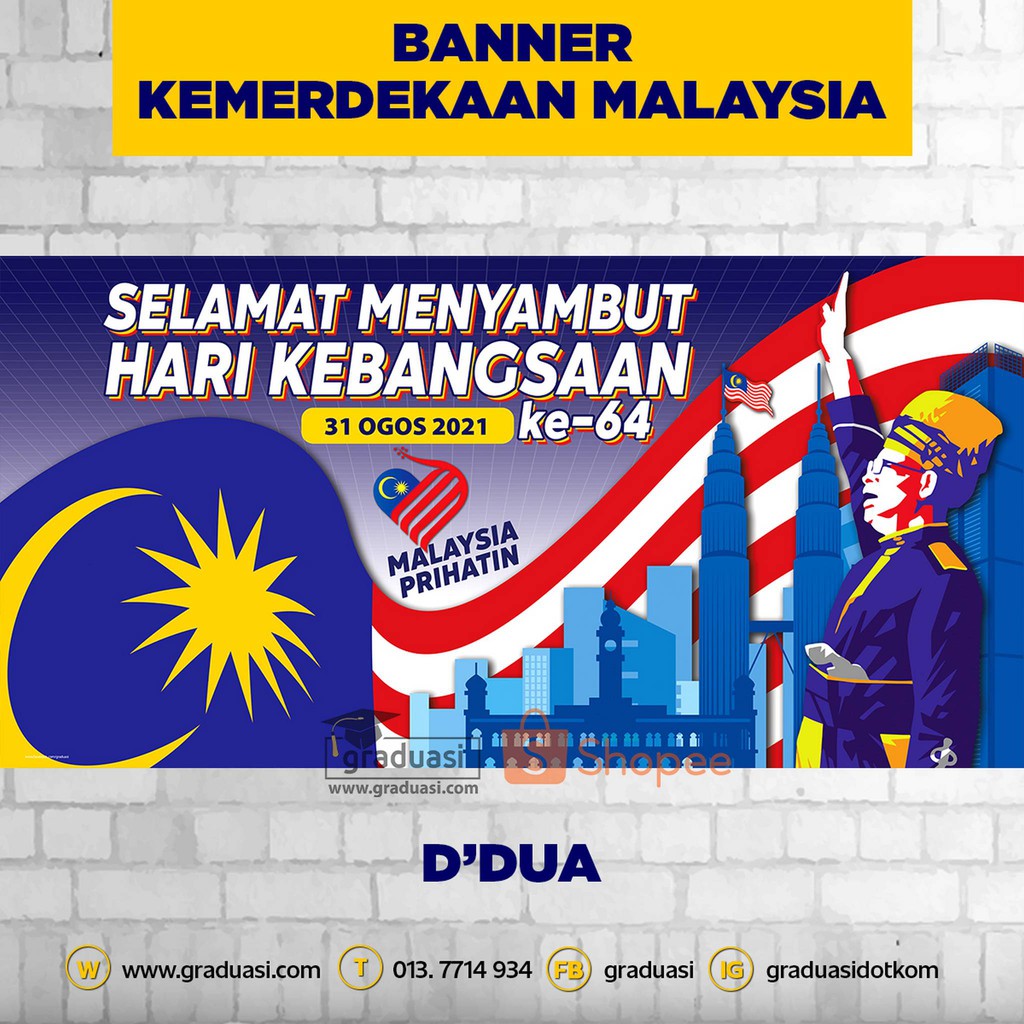 Banner Selamat Hari Merdeka Selamat Hari Kebangsaan Malaysia Happy National Day 4 X 8 Ft Bnrb Shopee Malaysia