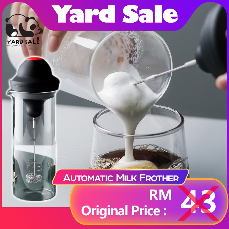 Yard Sale-Milk Frother Electric Foamer Coffee Foam Maker Milk Shake Mixer Battery Jug Cup Gelas Pembancuh Susu Elektrik