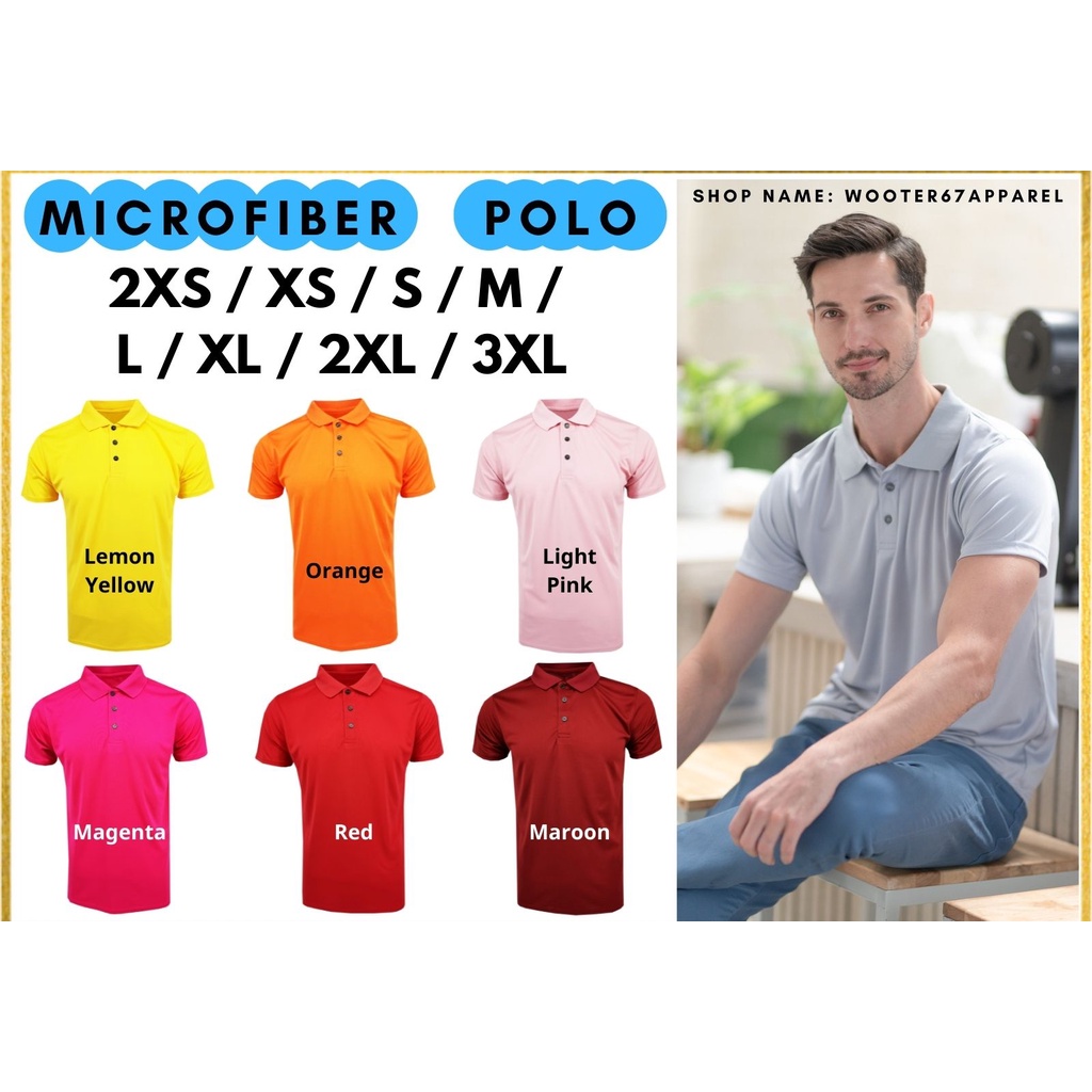 2xs To 3xl Microfiber Polo Shirt Jersi Polo T Shirt Lelaki Kolar