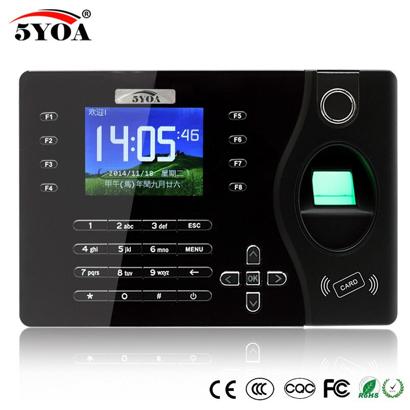 5YOA 5YA081A TCP IP Biometric Fingerprint Time Attendance Clock ...