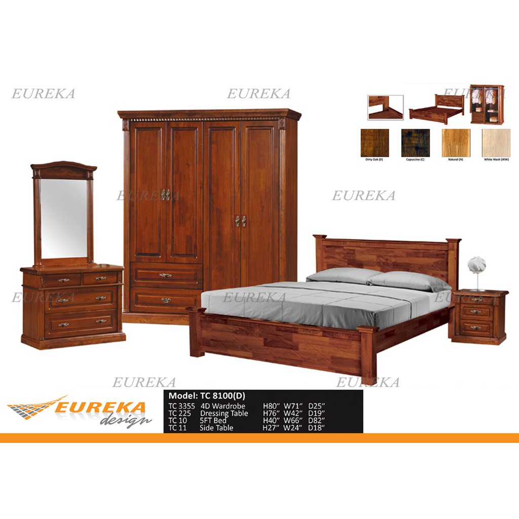 EUREKA 8100 Bedroom Set Queen Bed/ Wardrobe/ Dressing Table/ Bedside