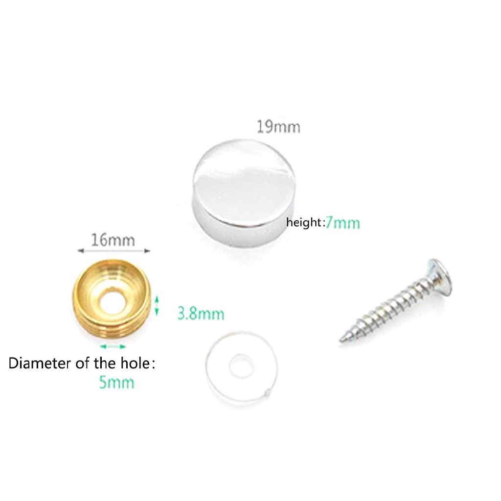 8pcs Stainless steel thickened decorative screw cap advertising mirror nail 16mm