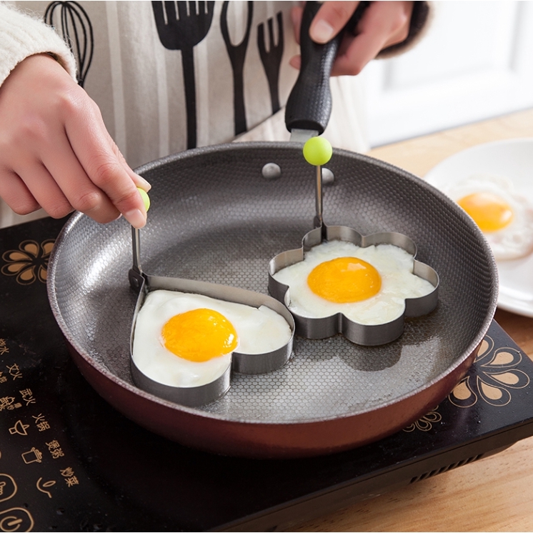 Mebare TM 4pcs/Lot stainless steel omelette Mould device Love Surprise Eggs Ring Model Set Heart Shape Egg Mold styling Tools Ferramentas 