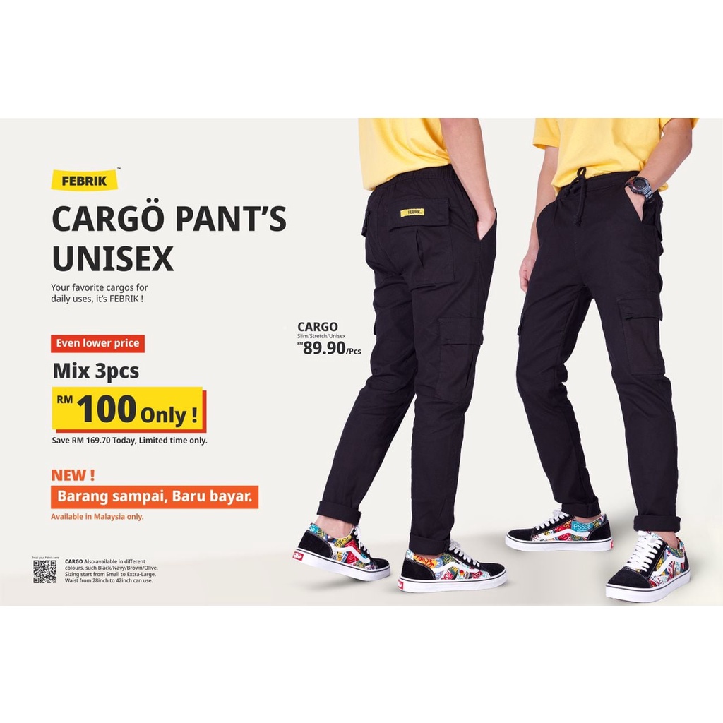 FABRIC Europe Cargo Pants (Unisex Slimfit Stretchable)