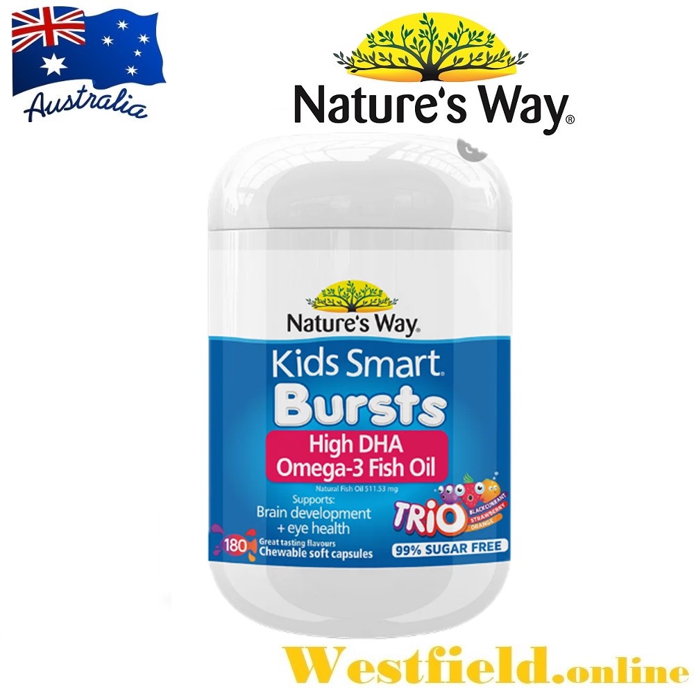 [Australia Import EXP 07/2026] Nature's Way Kids Smart Omega 3 Fish Oil Trio ( 180 Capsules )