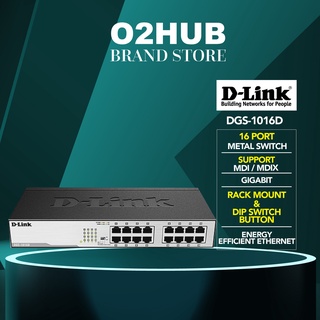 D-LINK DGS-1016D 16Port 10/100/1000 Gigabit Port Rackmount Unmanage network Switch in Metal Case with DIP Switch Control