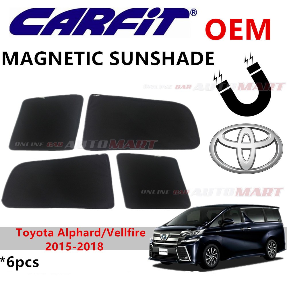 CARFIT OEM Magnetic Custom Fit Sunshade Toyota Alphard/Vellfire 2015-2018 (6pcs)