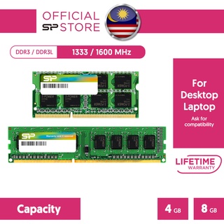 Silicon Power Notebook Laptop Desktop RAM DDR3L DDR3 SODIMM/U-DIMM Memory 1333/1600Mhz (4GB/8GB)